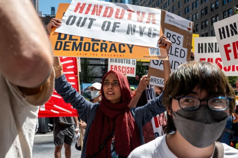 TRT World – Massive protests rock RSS chief Mohan Bhagwat's address in New York