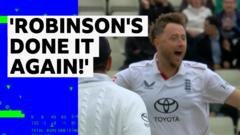 One over, two wickets, no runs – Robinson starts with a bang