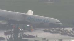 Video shows damaged Amazon cargo plane after crash