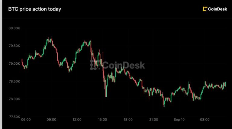 Dogecoin sinks 5% to lead majors' losses, with bitcoin holding $78,000 level