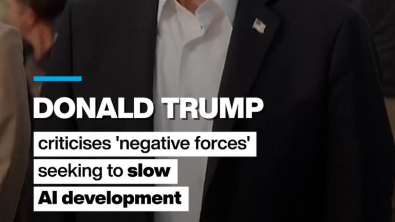 Trump criticises 'negative forces' seeking to slow AI development