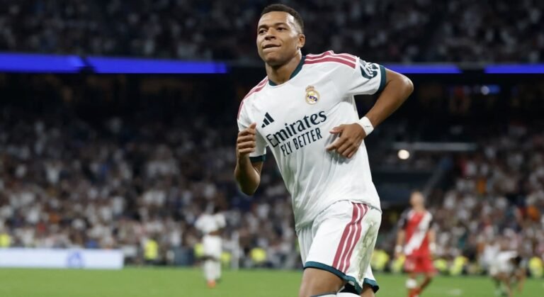 Mbappe double lifts Real Madrid